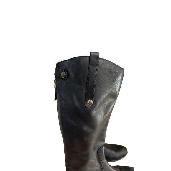 Sam Edelman Riding Black Boots Tall 7.5 Back Zip Penny - Picture 3 of 5